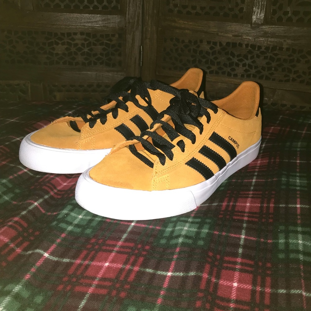 Gold and black Adidas Campus Vulc